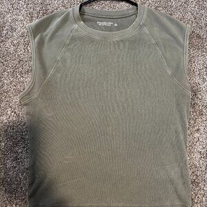 Women's Green Abercrombie & Fitch Ribbed Sleeveless Top, Large